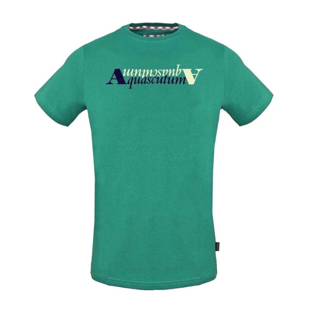 Aquascutum Mens Reflective Logo T-Shirt / Green
